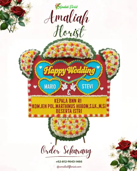 Papan Bunga Pernikahan Blembem
